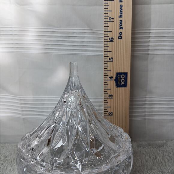 Hershey's Kiss Clear Crystal Cut Glass Candy‎ Dish Bowl with Lid - Picture 5 of 6